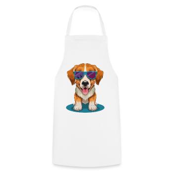 Beagle avec des lunettes de soleil - Tablier de cuisine - blanc - Devant - AI Model Male 185 dark (185cm)