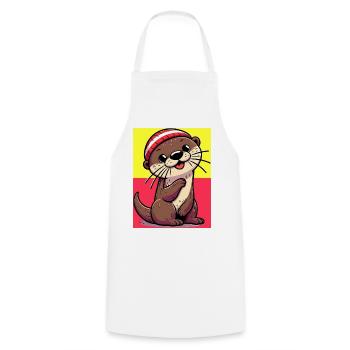otter - Cooking Apron - white - Front - AI Model Male 185 dark (185cm)
