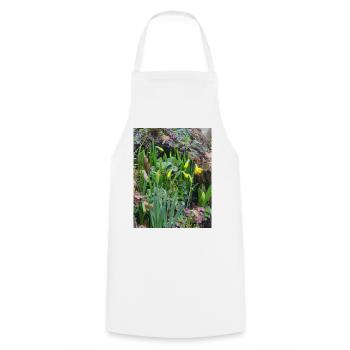 EC Flowers I Daffodil I Gift I Spring - Cooking Apron - white - Front - AI Model Male 185 dark (185cm)