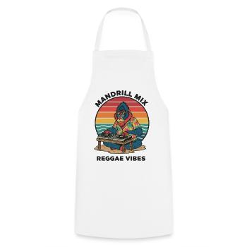 Mandrill DJ Reggae Vibes Retro - Cooking Apron - white - Front - AI Model Male 185 dark (185cm)