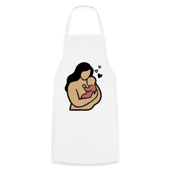 Mom Baby Hug Boho - Cooking Apron - white - Front - AI Model Male 185 dark (185cm)