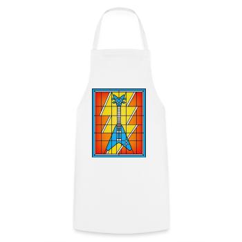 Guitare bleue vitral - Tablier de cuisine - blanc - Devant - AI Model Male 185 dark (185cm)