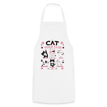 Cat Yoga Club Kawaii Zen Cats - Tablier de cuisine - blanc - Devant - AI Model Male 185 dark (185cm)