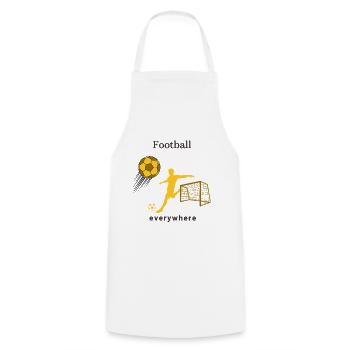 Football everywhere - Cooking Apron - white - Front - AI Model Male 185 dark (185cm)
