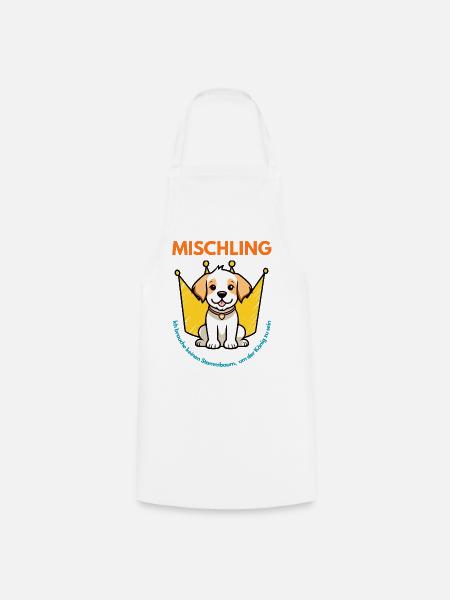 Mischling Design 5 - Kochschürze - Weiß