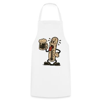 Thermometer in Madness Heat Wave Beer - Cooking Apron - white - Front - AI Model Male 185 dark (185cm)