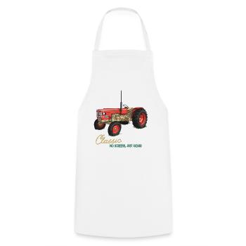 Tracteur classique : Just Gears - Tablier de cuisine - blanc - Devant - AI Model Male 185 dark (185cm)