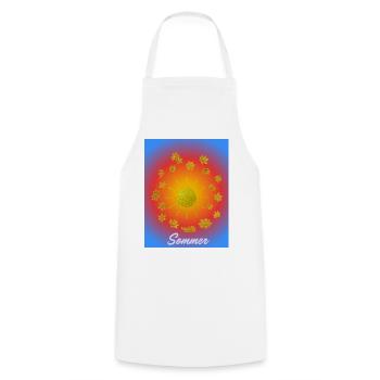 Sommer Sonne Glitzerblumen Muster - Kochschürze - Weiß - Vorne - AI Model Male 185 dark (185cm)