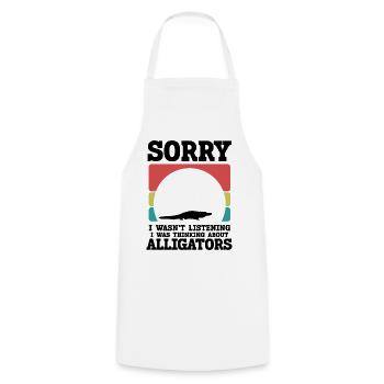 Alligator Silhouette Humor  - Kochschürze - Weiß - Vorne - AI Model Male 185 dark (185cm)