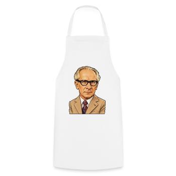 Erich Honecker Karikatur (ohne Hintergrund) - Kochschürze - Weiß - Vorne - AI Model Male 185 dark (185cm)