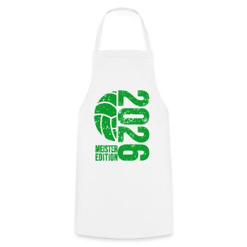 Volleyball Master Shirt 2026, Green , Bottle - Cooking Apron - white - Front - AI Model Male 185 dark (185cm)