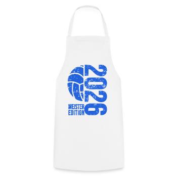 Maillot Volleyball Master 2026, bleu, sweat à capuche, casquette - Tablier de cuisine - blanc - Devant - AI Model Male 185 dark (185cm)