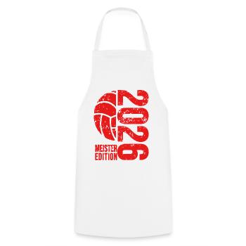Volleyball Master Shirt 2026, Red, Hoodie, Mug - Cooking Apron - white - Front - AI Model Male 185 dark (185cm)