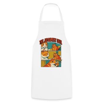 Funny Orange Cats Duel Comic - Cooking Apron - white - Front - AI Model Male 185 dark (185cm)