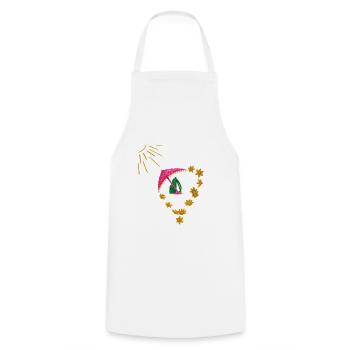 Fêtes avec le cœur et le soleil - Tablier de cuisine - blanc - Devant - AI Model Male 185 dark (185cm)