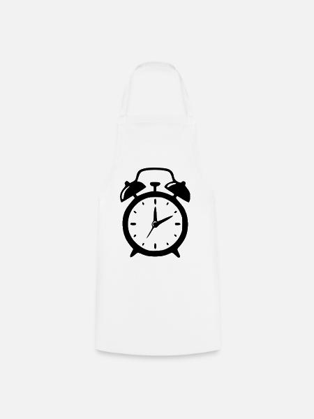 Retro Wecker Geschenk - Kochschürze - Weiß