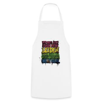 Ich gebe mir Mühe – farbiges Graffiti-Zitat - Kochschürze - Weiß - Vorne - AI Model Male 185 dark (185cm)