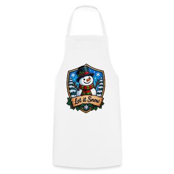 Let it Snow Schneemann Shield - Kochschürze - Weiß - Vorne - AI Model Male 185 dark (185cm)