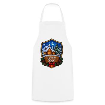 Winterzauberwald Chalet Schild - Kochschürze - Weiß - Vorne - AI Model Male 185 dark (185cm)
