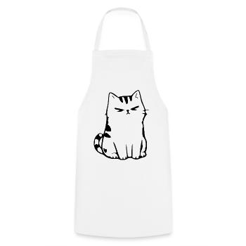 Lustige Katze Minimalistisches Katzen Geschenk  - Kochschürze - Weiß - Vorne - AI Model Male 185 dark (185cm)