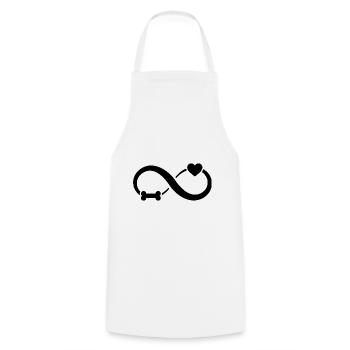 Infinity Heart and Dog 4 - - Cooking Apron - white - Front - AI Model Male 185 dark (185cm)