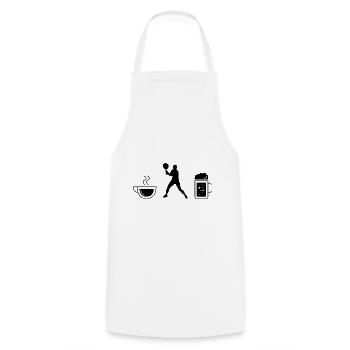 Coffee beer and tennis - (2) - Cooking Apron - white - Front - AI Model Male 185 dark (185cm)