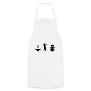 Coffee beer and hunting - (2) - Cooking Apron - white - Front - AI Model Male 185 dark (185cm)