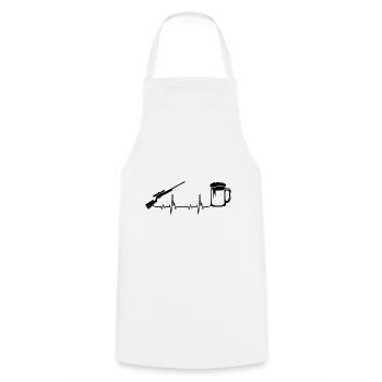 Bière Heartbeat et chasse - - Tablier de cuisine - blanc - Devant - AI Model Male 185 dark (185cm)