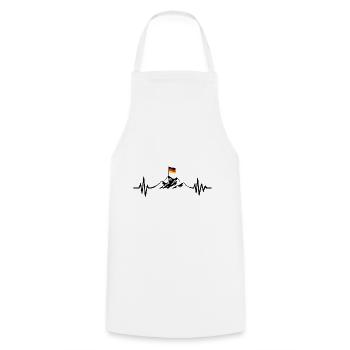 Heartbeat Mountains et drapeau de l’Allemagne - - Tablier de cuisine - blanc - Devant - AI Model Male 185 dark (185cm)