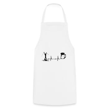 Heartbeat Bière et ski - - Tablier de cuisine - blanc - Devant - AI Model Male 185 dark (185cm)