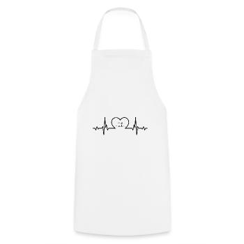 Heartbeat heart and camping - (4) - Cooking Apron - white - Front - AI Model Male 185 dark (185cm)
