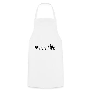 Cœur de battement de cœur et escalade - - Tablier de cuisine - blanc - Devant - AI Model Male 185 dark (185cm)