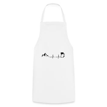 Herzschlag Berge und Bier - - Kochschürze - Weiß - Vorne - AI Model Male 185 dark (185cm)