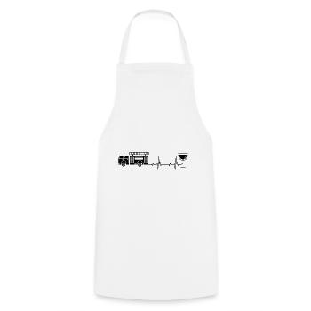 Herzschlagwein- und Feuerwehr-Brigader - (2) - Cooking Apron - white - Front - AI Model Male 185 dark (185cm)