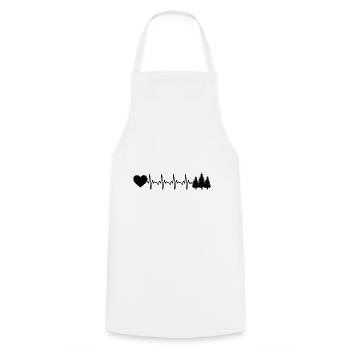 Cœur et arbres battants - - Tablier de cuisine - blanc - Devant - AI Model Male 185 dark (185cm)