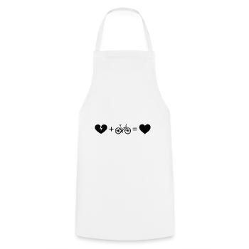 Broken Heart Heart and Cycling - - Cooking Apron - white - Front - AI Model Male 185 dark (185cm)