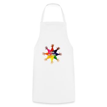 human,LGBT,Rainbow,love is love,colorful star - Cooking Apron - white - Front - AI Model Male 185 dark (185cm)