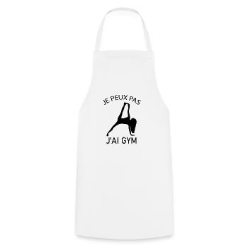 Je peux pas j'ai gym - Tablier de cuisine - blanc - Devant - AI Model Male 185 dark (185cm)