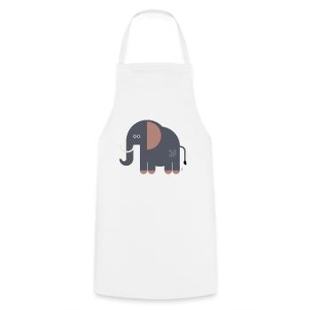 Elephant - Cooking Apron - white - Front - AI Model Male 185 dark (185cm)