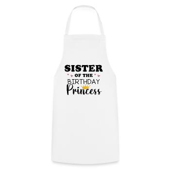 Sister Of The Birthday Princess - Cooking Apron - white - Front - AI Model Male 185 dark (185cm)