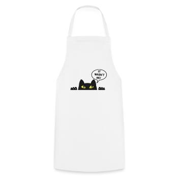 Cadeau chat perso coquin maine coon persan - Tablier de cuisine - blanc - Devant - AI Model Male 185 dark (185cm)