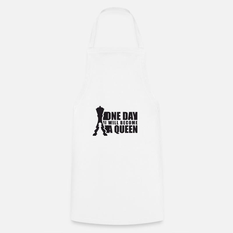 Chess Queen Game Gift - Cooking Apron - white