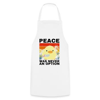 Peace Option Duck with Knife Meme Funny Saying - Cooking Apron - white - Front - AI Model Male 185 dark (185cm)
