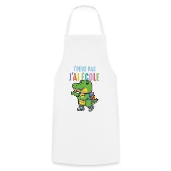 J'peux Pas J ai École crocodile rentrée des classe - Tablier de cuisine - blanc - Devant - AI Model Male 185 dark (185cm)