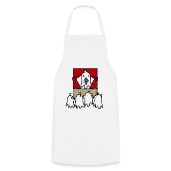 Ghosts at a Halloween concert - Cooking Apron - white - Front - AI Model Male 185 dark (185cm)