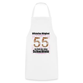 55. Geburtstag Geschenk Frauen lustig 55 Jahre - Kochschürze - Weiß - Vorne - AI Model Male 185 dark (185cm)
