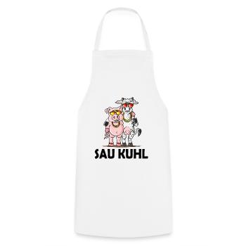 Schweine Kühe Geschenk witziges Wortspiel Humor - Kochschürze - Weiß - Vorne - AI Model Male 185 dark (185cm)