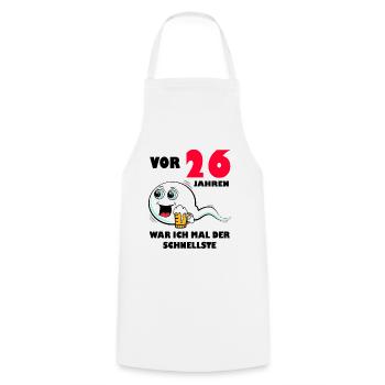 26. Geburtstag lustig 26.Ehrentag 26. Jubiläum - Kochschürze - Weiß - Vorne - AI Model Male 185 dark (185cm)