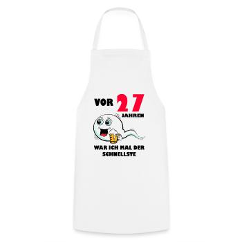 27. Geburtstag lustig 27.Ehrentag 27. Jubiläum - Kochschürze - Weiß - Vorne - AI Model Male 185 dark (185cm)