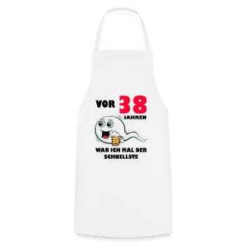 38. Geburtstag lustig 38.Ehrentag 38. Jubiläum - Kochschürze - Weiß - Vorne - AI Model Male 185 dark (185cm)